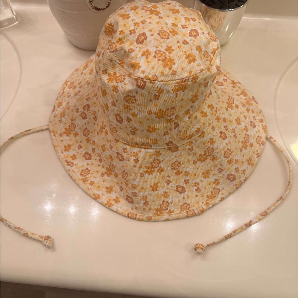 Lack Of Color Floral Bucket Hat Peach Bloom Festival Staples💯% Cotton Canvas NWT - Picture 6 of 16